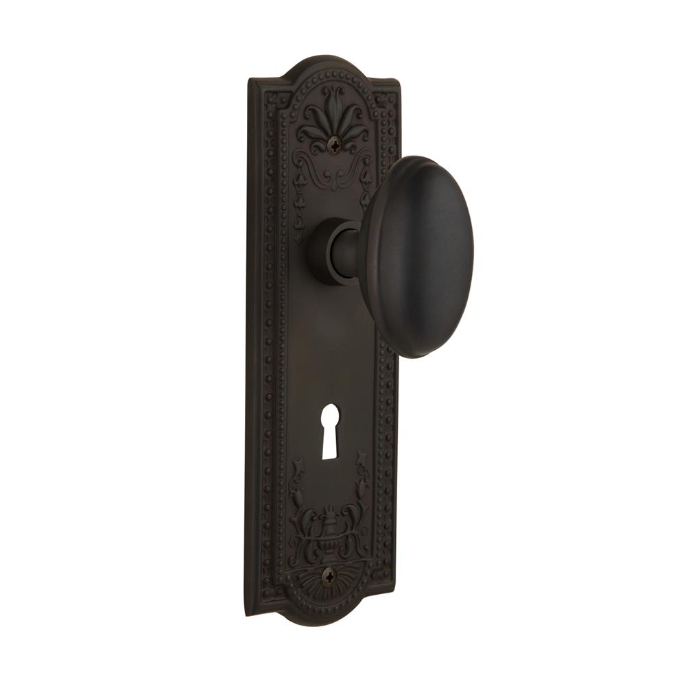 Nostalgic Warehouse 711210  Meadows Plate with Keyhole Passage Homestead Door Knob in Oil-Rubbed Bronze